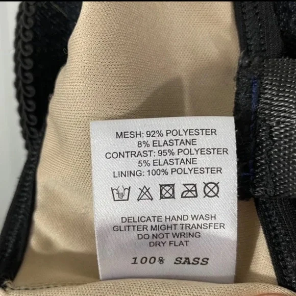 JADED LONDON Mesh Crop Bralette Rave Festival Bra Buckles Logo Straps Black XS - Picture 6 of 7